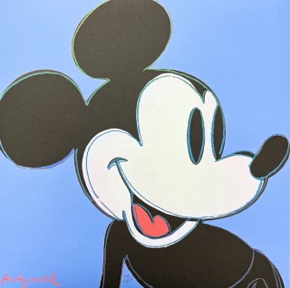 Andy Warhol - Mickey mouse světle modrý x/2400 - 60x60cm, limitovaná edice CMOA s ceritifkátem