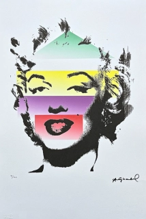 Andy Warhol - Marilyn Monroe v pastelových pruzích x/100 - edice Leo Castelli s certifikátem
