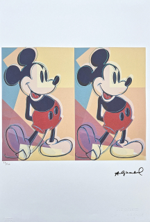 Andy Warhol - 2x Mickey Mouse 26/100 - edice Leo Castelli s certifikátem