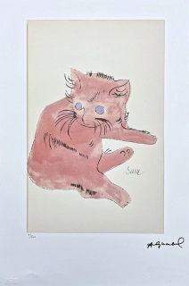 Andy Warhol - Cat Sam hnědo-červený x/100 - edice Leo Castelli s certifikátem