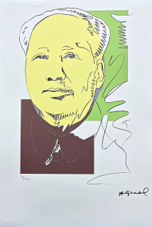 Andy Warhol - Mao Ce-tung kresba žlutý 93/100 - edice Leo Castelli s certifikátem