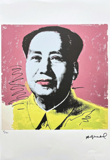 Andy Warhol - Mao Ce-tung růžovo-žlutý 61/100 - edice Leo Castelli s certifikátem