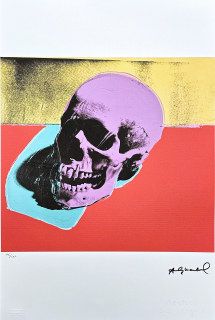 Andy Warhol - Skull na červeném pozadí 76/100 - edice Leo Castelli s certifikátem