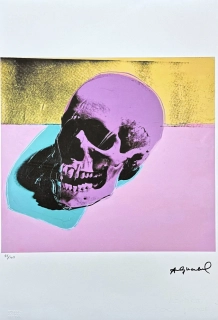 Andy Warhol - Skull na růžovém pozadí 45/100 - edice Leo Castelli s certifikátem