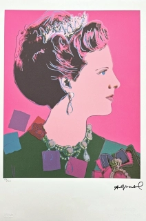 Andy Warhol - Queen Margarethe růžová x/100 - edice Leo Castelli s certifikátem