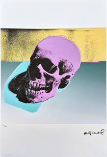 Andy Warhol - Skull na modrém pozadí 12/100 - edice Leo Castelli s certifikátem