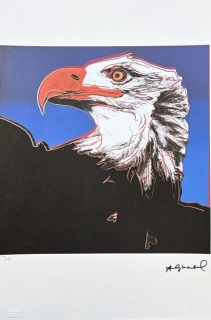 Andy Warhol - Bald Eagle modrý 17/100 edice Leo Castelli s certifikátem