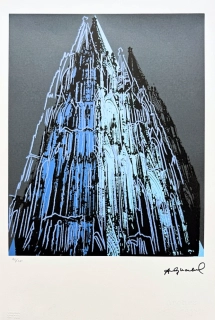 Andy Warhol - Cologne Cathedral modrá x/100 - edice Leo Castelli s certifikátem