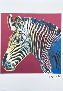 Andy Warhol - Grevys zebra sytě růžová x/100 - edice Leo Castelli s certifikátem