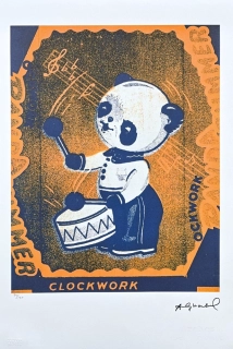 Andy Warhol - Panda Drummer oranžový 70/100 - edice Leo Castelli s certifikátem
