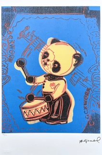 Andy Warhol - Panda Drummer modrý x/100 - edice Leo Castelli s certifikátem