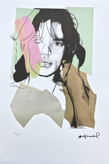 Andy Warhol - Mick Jagger růžovo-zelený 49/100 - edice Leo Castelli s certifikátem