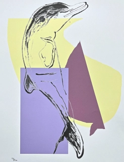 Andy Warhol - Dolphin - žlutý 98/100 - edice Leo Castelli s certifikátem