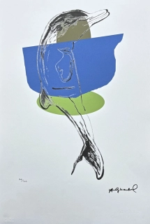 Andy Warhol - Dolphin - modro-zelený 74/100 - edice Leo Castelli s certifikátem