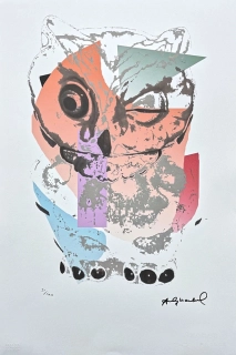 Andy Warhol - Owl - oranžová x/100 - edice Leo Castelli s certifikátem