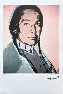Andy Warhol - Russell Means růžový 45/100 - edice Leo Castelli s certifikátem