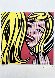 Roy Lichtenstein - Girl in mirror - signováno, 35x50cm, limitovaná edice 53/150