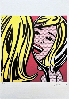 Roy Lichtenstein - Girl in mirror - signováno, 35x50cm, limitovaná edice x/150