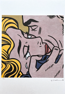 Roy Lichtenstein - The Kiss V - signováno, 35x50cm, limitovaná edice 60/150