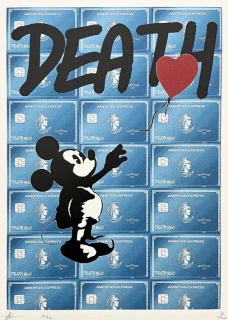 Death NYC - Mickey Mouse with balloon - limitovaná edice s certifikátem, 32x45cm