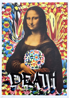 Death NYC - Mona Lisa with flowers - limitovaná edice s certifikátem, 32x45cm