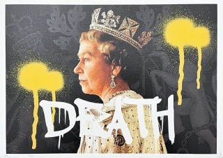 Death NYC - Queen Elizabeth II. - limitovaná edice s certifikátem, 45x32cm