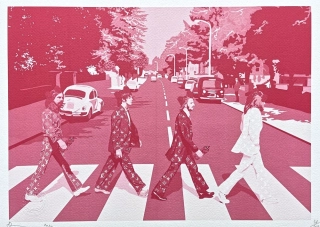 Death NYC - Pink Beatles on Abbey Road - limitovaná edice s certifikátem, 45x32cm