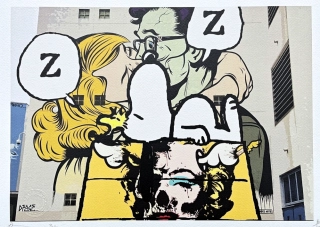 Death NYC - Marilyn a Snoopy - limitovaná edice s certifikátem, 45x32cm