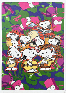 Death NYC - Snoopy a Bart Simpson - limitovaná edice s certifikátem, 32x45cm