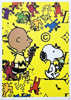 Death NYC - Charlie Brown, Snoopy a ice cream - limitovaná edice s certifikátem, 32x45cm