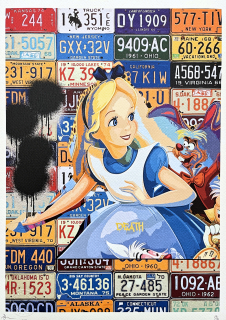 Death NYC - Alice with Licence plate - limitovaná edice s certifikátem, 32x45cm