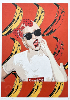 Death NYC - Christina Aquilera a bananas - limitovaná edice s certifikátem, 32x45cm