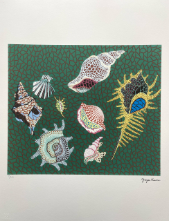 Yayoi Kusama - Shellfish 70/500 - signováno, číslovaná edice, 50x65 cm