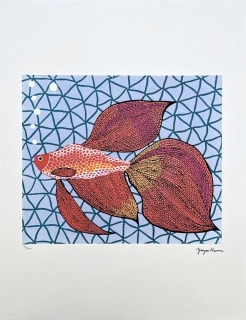 Yayoi Kusama - Goldfish x/500 - signováno, číslovaná edice, 50x65 cm