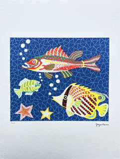 Yayoi Kusama - Sea 11/500 - signováno, číslovaná edice, 50x65 cm