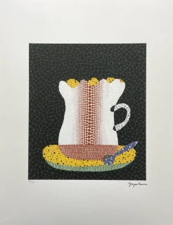 Yayoi Kusama - Coffee cup x/500 - signováno, číslovaná edice, 50x65 cm