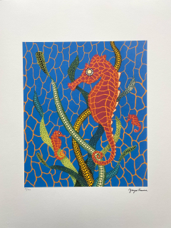 Yayoi Kusama - Seahorses 100/500 - signováno, číslovaná edice, 50x65 cm