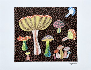 Yayoi Kusama - Toadstools 25/500 - signováno, číslovaná edice, 50x65 cm