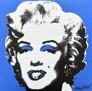 Andy Warhol - Marilyn Monroe modrá 220/2400 - 60x60cm, limitovaná edice CMOA s certifikátem