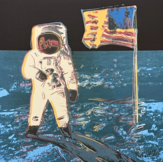 Andy Warhol - Moonwalk tmavě modrý x/2400 - 60x60cm, limitovaná edice CMOA s certifikátem
