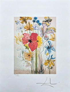 Salvador Dalí - Summer flowers - signováno, limitovaná edice, 50x66cm