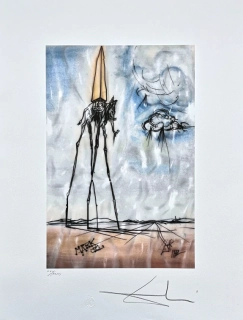 Salvador Dalí - Space Elephant - signováno, limitovaná edice, 50x66cm
