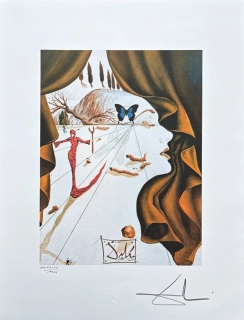 Salvador Dalí - Portrait of Katharina Cornell - signováno, limitovaná edice, 50x66cm