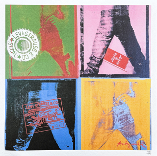 Andy Warhol - Levis 241/500 - signováno, 50x50cm, limitovaná edice CMOA s certifikátem