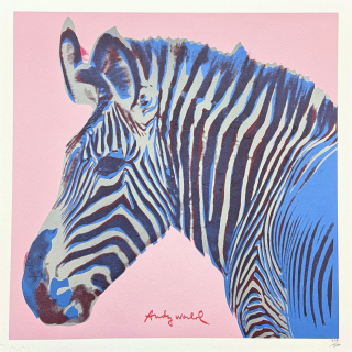 Andy Warhol - Grevys Zebra růžová 317/500 - signováno, 50x50cm, limitovaná edice CMOA s certifikátem