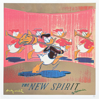 Andy Warhol - Donald Duck růžový 90/500 - signováno, 50x50cm, limitovaná edice CMOA s certifikátem