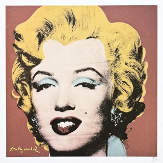 Andy Warhol - Marilyn Monroe hnědo-červená x/500 - signováno, 50x50cm, limitovaná edice CMOA s certifikátem