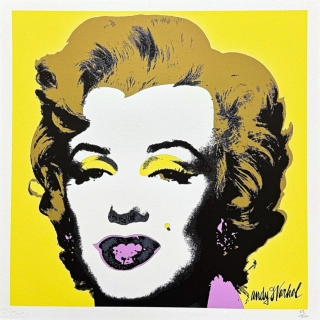 Andy Warhol - Marilyn Monroe žlutá x/500 - signováno, 50x50cm, limitovaná edice CMOA s certifikátem
