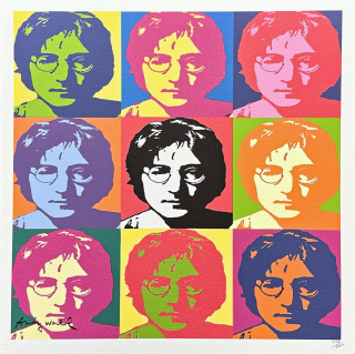 Andy Warhol - 9x John Lennon 238/500 - signováno, 50x50cm, limitovaná edice CMOA s certifikátem