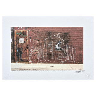 Banksy - No Loitrin 71/150 - číslovaná edice s certifikátem, razítko, 50x35cm